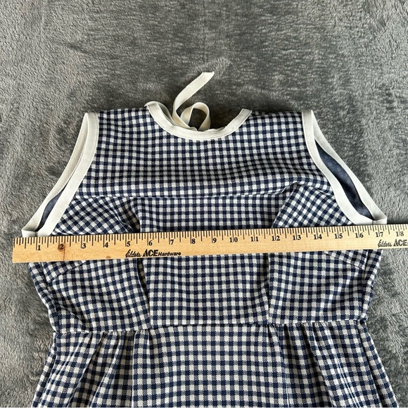 Vintage 60s/70s Gingham Check Maxi Dress Tie Back Hippie Retro Small Summer - Picture 3 of 12